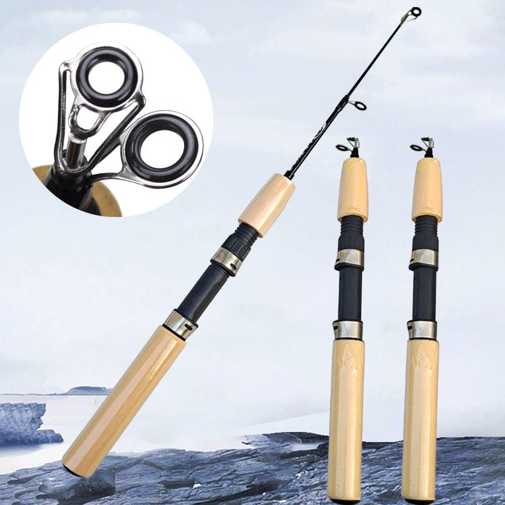 Ice Fishing Tip Up - Mini-Eisangelrute Tragbare Kohlefaser-Winterangelrute 55/65/75cm Ultrakurze Angelrute