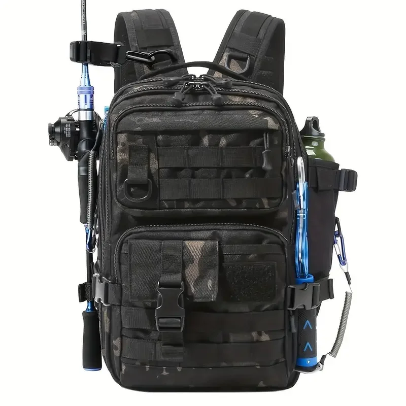 Fishing Equipment Bag - 1000D Nylon Wasserdichter Angelrucksack Angelgerät Aufbewahrungstasche